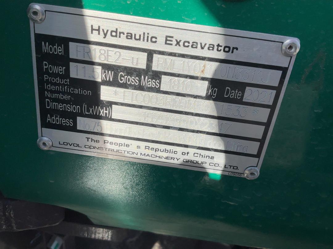 Photo '16' of Lovol FR18E2-U Excavator