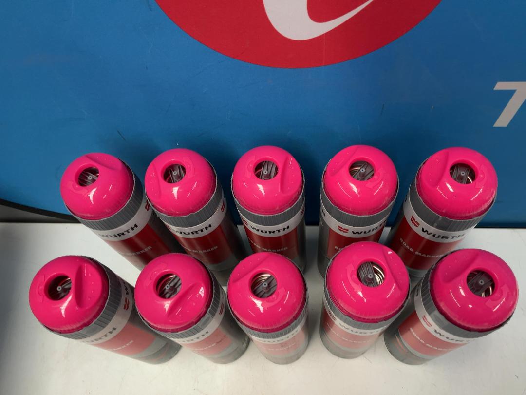 Photo '2' of 10x Wurth Road Marker Cans - Neon Pink Photo '2' of 10x Wurth Road Marker Cans - Neon Pink