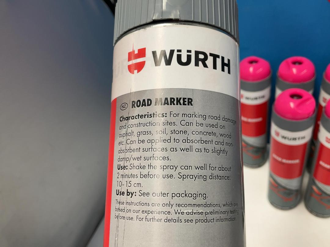 Photo '5' of 10x Wurth Road Marker Cans - Neon Pink Photo '5' of 10x Wurth Road Marker Cans - Neon Pink