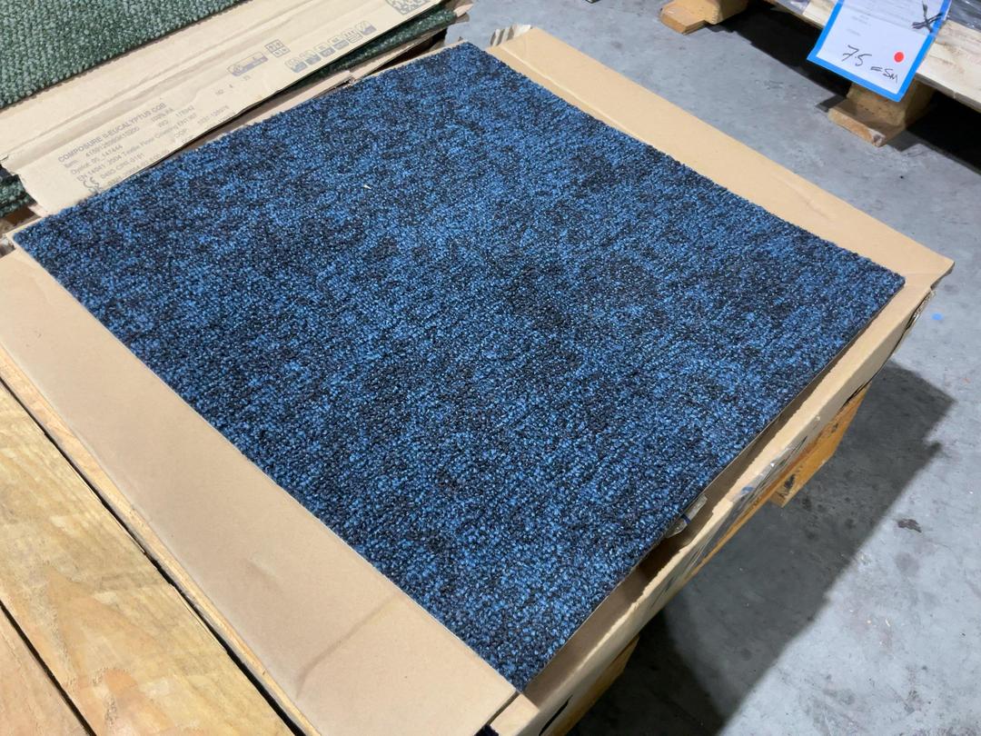 Photo '3' of 1 x box of black & blue fleck carpet tiles Photo '3' of 1 x box of black & blue fleck carpet tiles