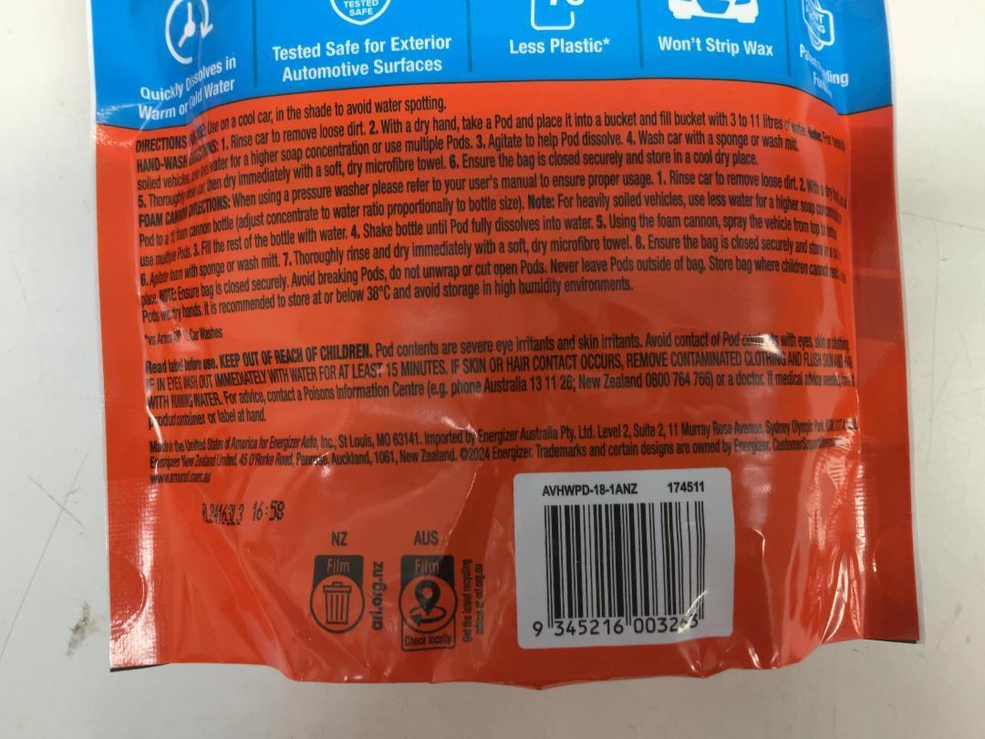 Photo '4' of Armor All Car Wash Pods 18 Pack (2pce) *NEW* RRP $55.98 Photo '4' of Armor All Car Wash Pods 18 Pack (2pce) *NEW* RRP $55.98