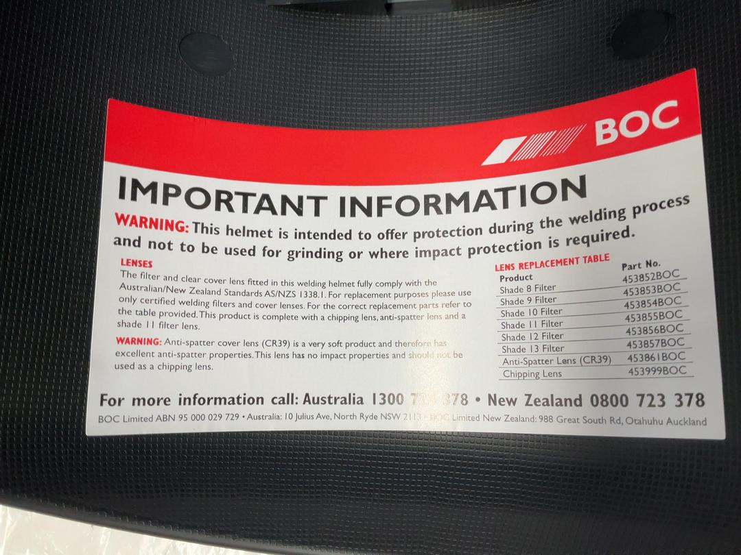 Photo '7' of BOC Welding Mask - *New* Photo '7' of BOC Welding Mask - *New*
