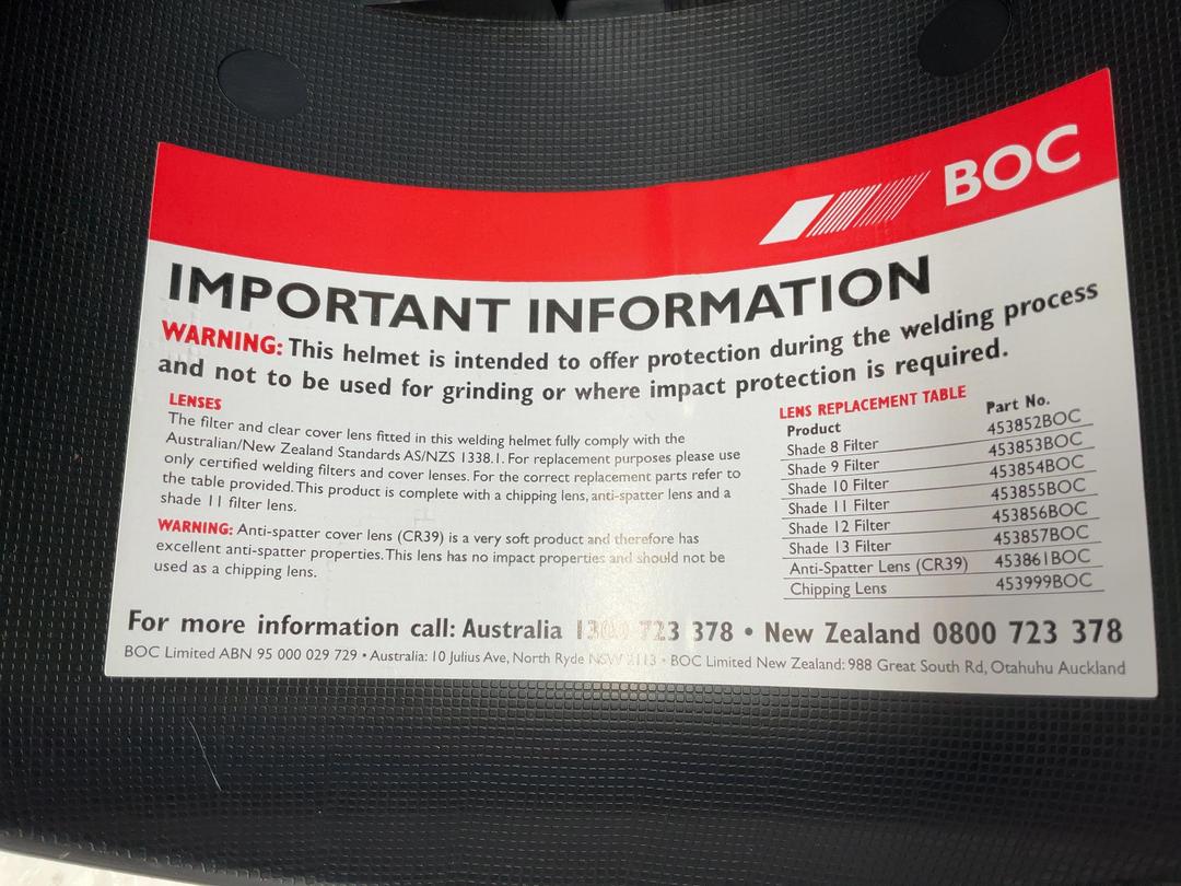 Photo '8' of BOC Welding Mask - *New* Photo '8' of BOC Welding Mask - *New*