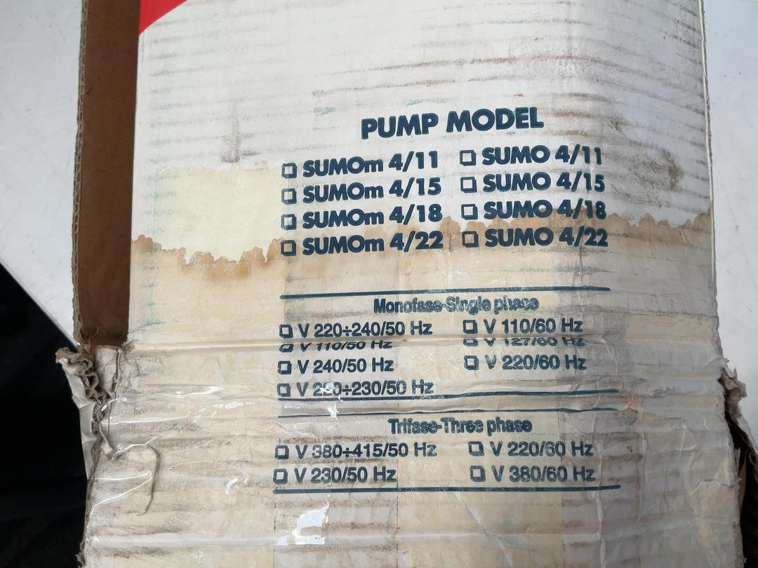 Photo '8' of Pefrollo - SUMO 4/15 Submersible Pump *NEW* Photo '8' of Pefrollo - SUMO 4/15 Submersible Pump *NEW*