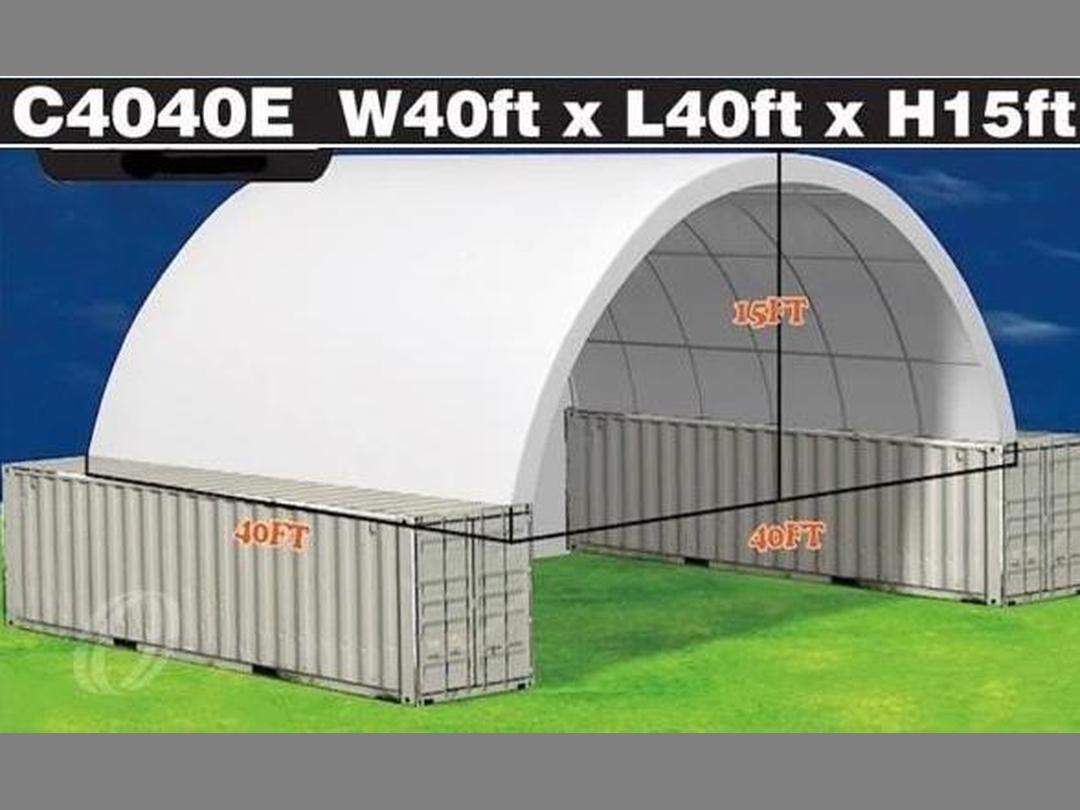 Photo '4' of PVC Container Dome Shelter Kit - 40x40FT w/ End Wall - C4040E *NEW* Photo '4' of PVC Container Dome Shelter Kit - 40x40FT w/ End Wall - C4040E *NEW*