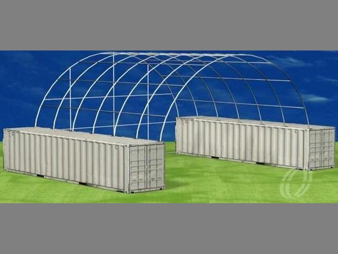 Photo '2' of PVC Container Dome Shelter Kit - 40x40FT w/ End Wall - C4040E *NEW* Photo '2' of PVC Container Dome Shelter Kit - 40x40FT w/ End Wall - C4040E *NEW*
