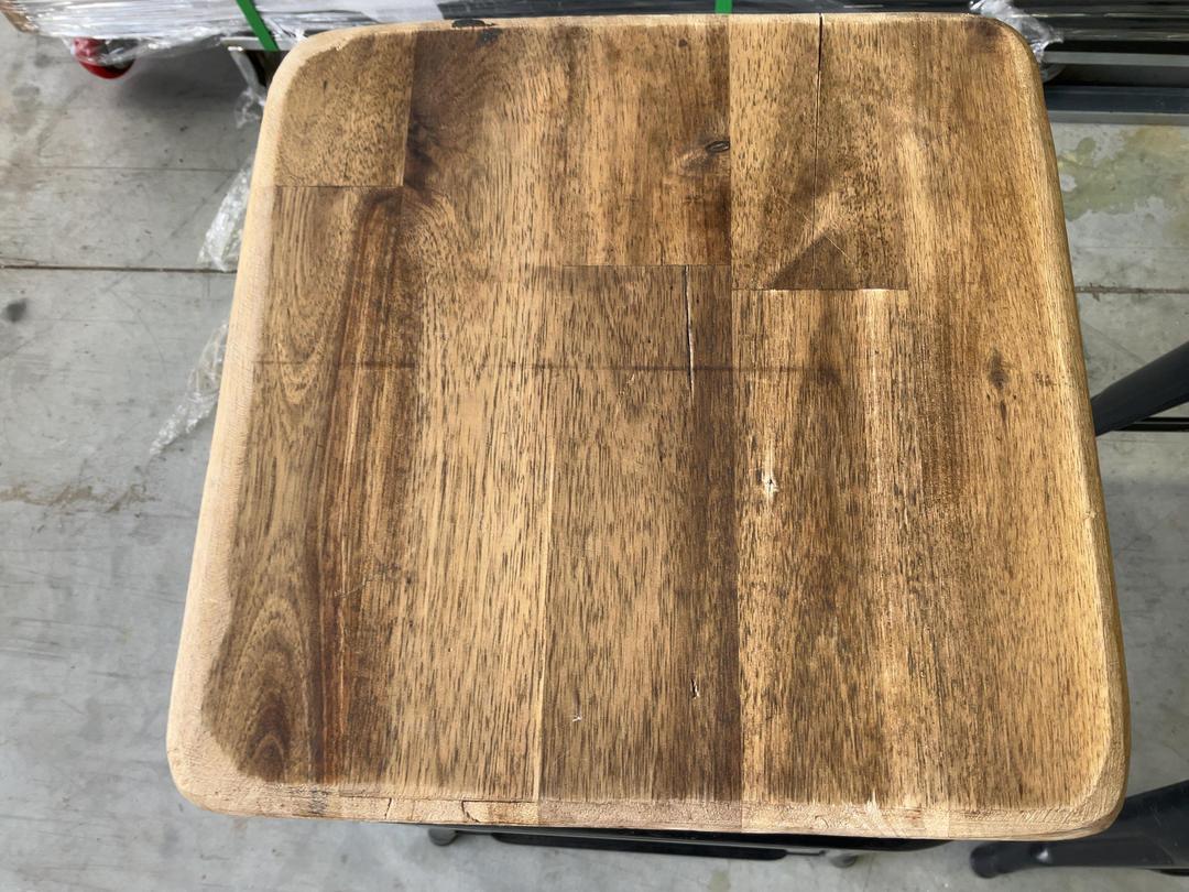 Photo '3' of 2x Wooden-Like Barstools with Metal-Like Legs