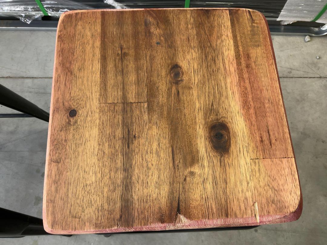 Photo '5' of 2x Wooden-Like Barstools with Metal-Like Legs