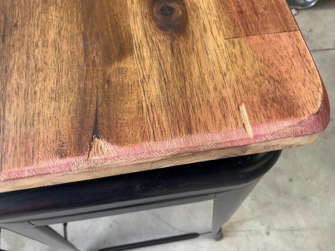 Photo '6' of 2x Wooden-Like Barstools with Metal-Like Legs