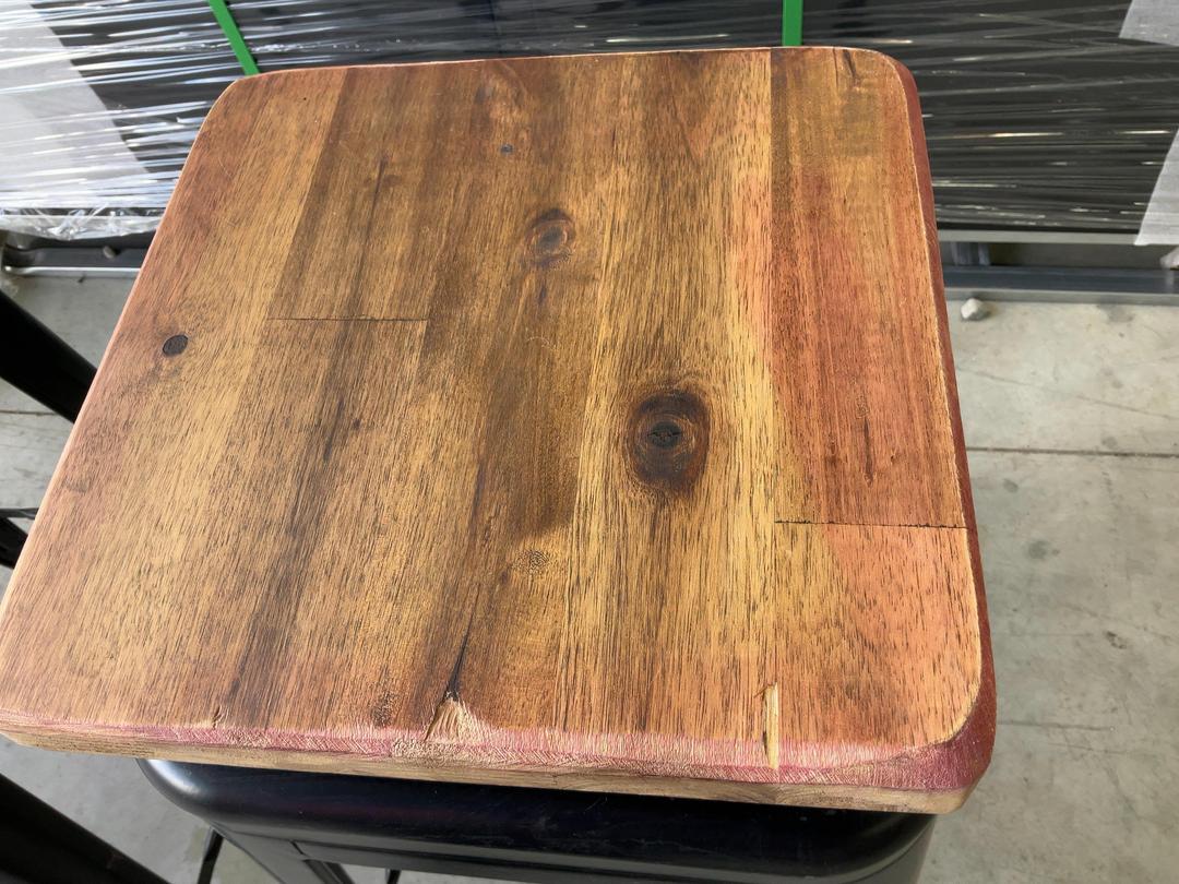 Photo '7' of 2x Wooden-Like Barstools with Metal-Like Legs