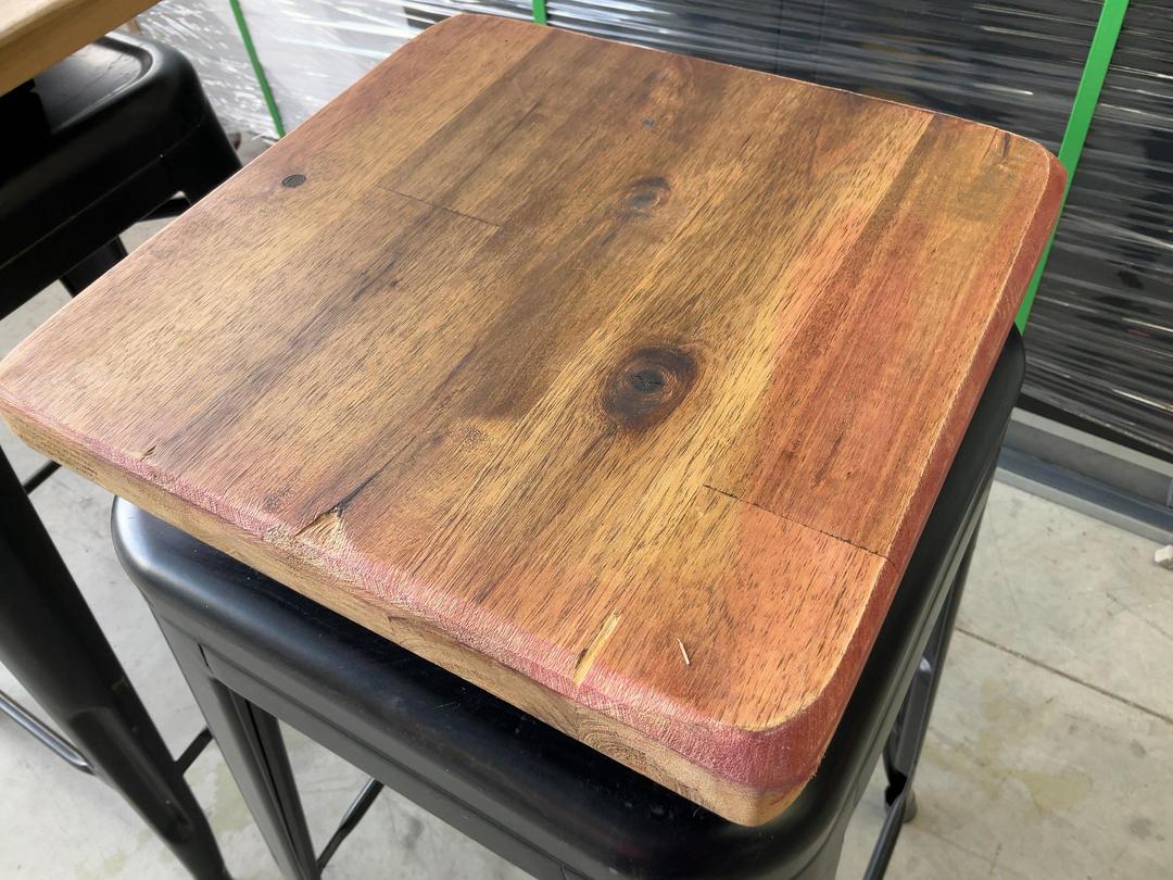 Photo '9' of 2x Wooden-Like Barstools with Metal-Like Legs