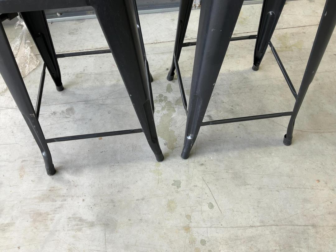 Photo '14' of 2x Wooden-Like Barstools with Metal-Like Legs