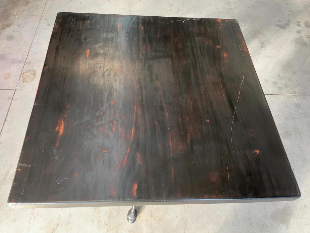 Photo '2' of Wooden-Like Cafe Table with Metal-Like Legs