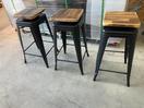 Thumbnail '1' of 3x Wooden-Like Barstools with Metal-Like Legs