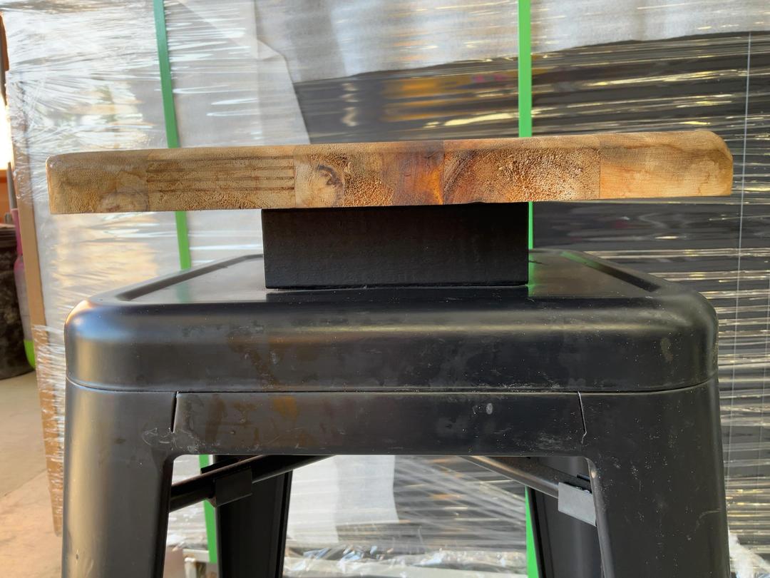 Photo '4' of 3x Wooden-Like Barstools with Metal-Like Legs