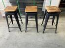 Thumbnail '1' of 3x Wooden-Like Barstools with Metal-Like Legs