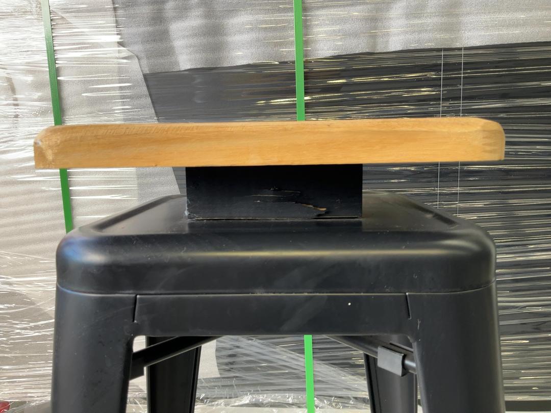 Photo '4' of 3x Wooden-Like Barstools with Metal-Like Legs