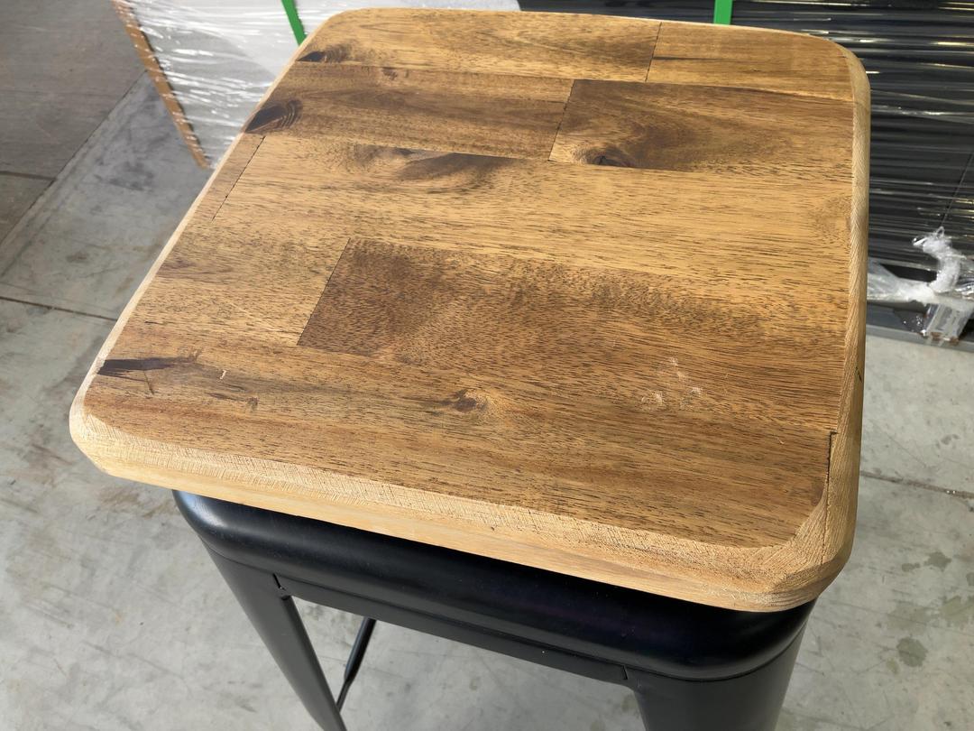 Photo '7' of 3x Wooden-Like Barstools with Metal-Like Legs