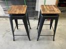 Thumbnail '1' of 2x Wooden-Like Barstools with Metal-Like Legs