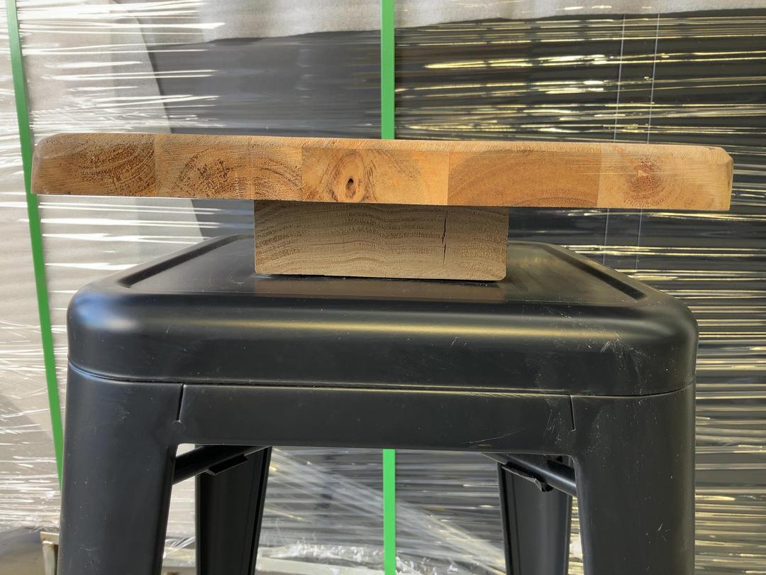 Photo '4' of 2x Wooden-Like Barstools with Metal-Like Legs