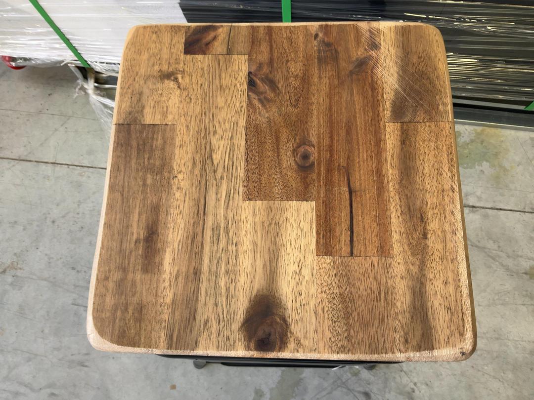 Photo '5' of 2x Wooden-Like Barstools with Metal-Like Legs