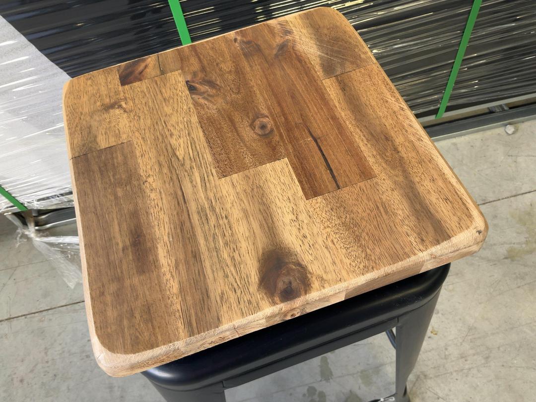 Photo '6' of 2x Wooden-Like Barstools with Metal-Like Legs