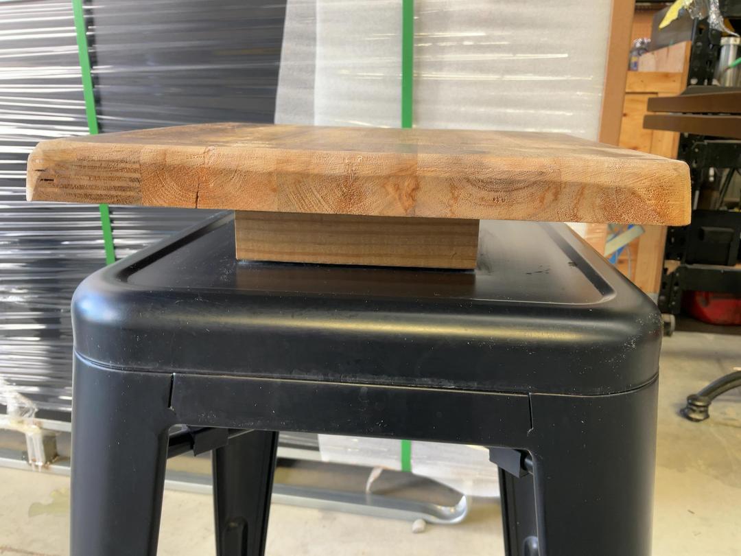 Photo '8' of 2x Wooden-Like Barstools with Metal-Like Legs