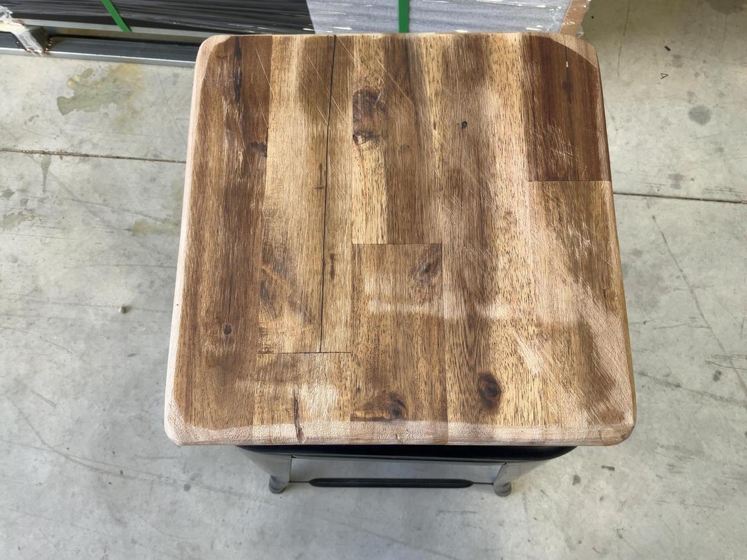 Photo '9' of 2x Wooden-Like Barstools with Metal-Like Legs