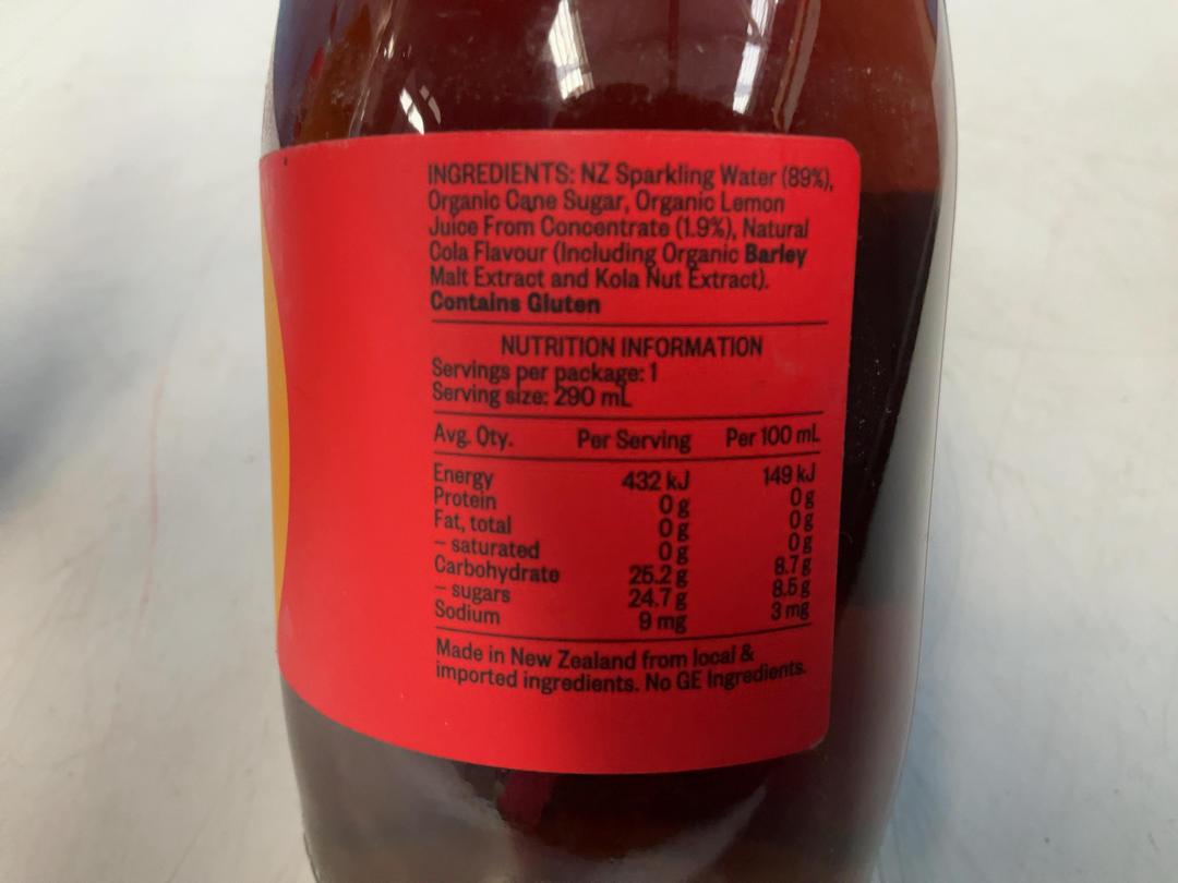 Photo '5' of 290mL Phoenix Organics Drinks - Cola, Diet Cola Etc