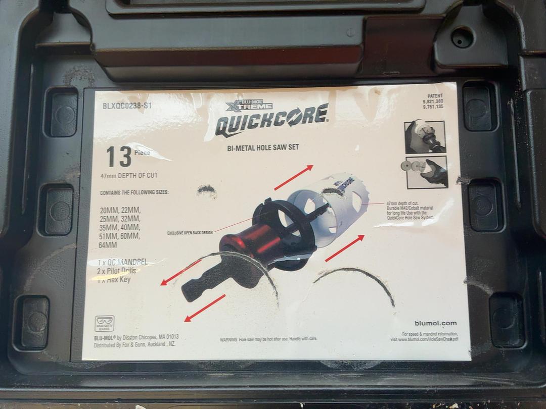 Photo '2' of QuickCore Metal Hole Saw Set Photo '2' of QuickCore Metal Hole Saw Set