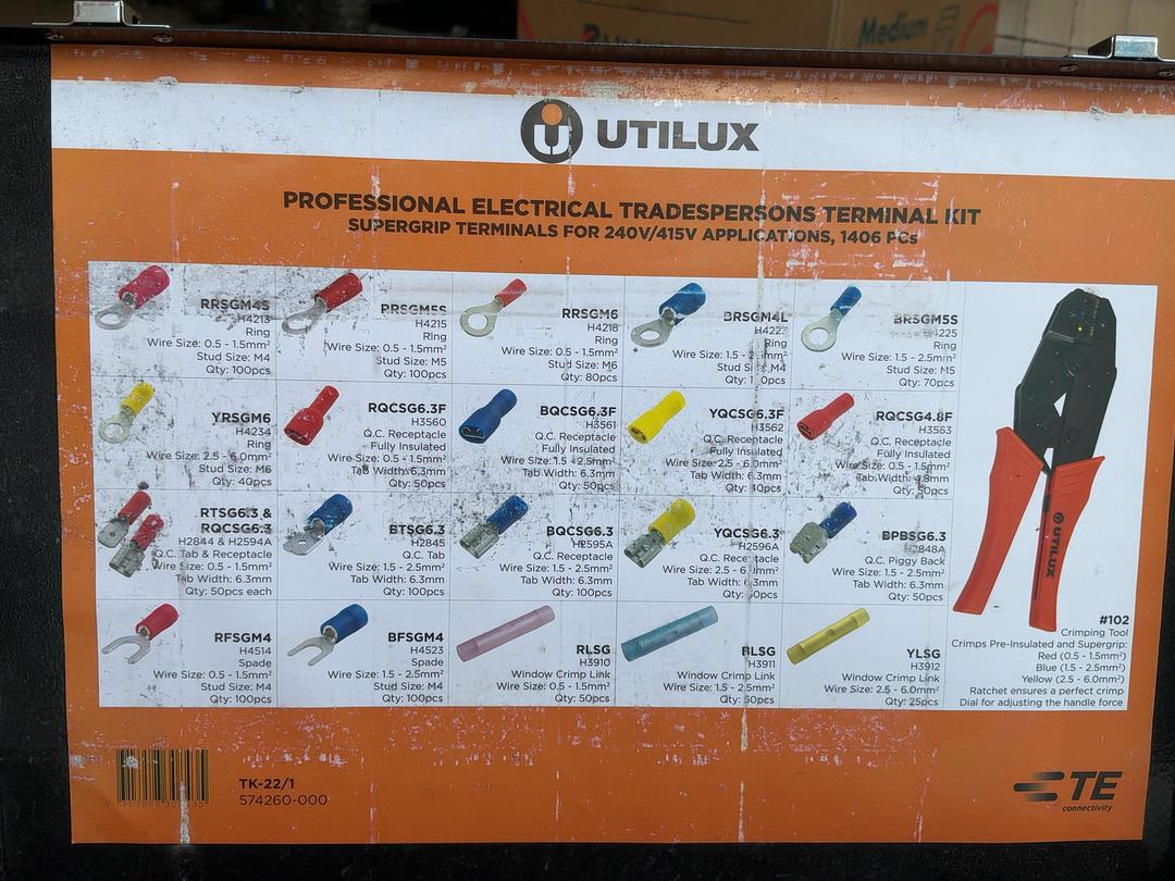 Photo '4' of Utilux Professional Electrical Tradesperson Terminal Kit Photo '4' of Utilux Professional Electrical Tradesperson Terminal Kit