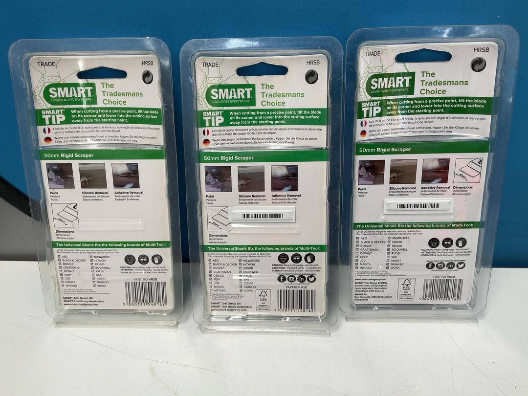 Photo '7' of 3x Smart 50mm Wide Blade Rigid Scrapers - HRSB Photo '7' of 3x Smart 50mm Wide Blade Rigid Scrapers - HRSB
