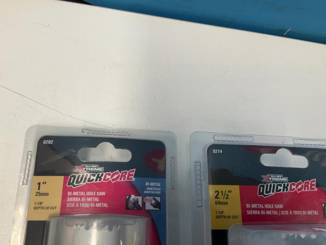 Photo '5' of 2x Blu-Mol Xtreme Quickcore Holesaws - 1x 25mm and 1x 64mm Photo '5' of 2x Blu-Mol Xtreme Quickcore Holesaws - 1x 25mm and 1x 64mm