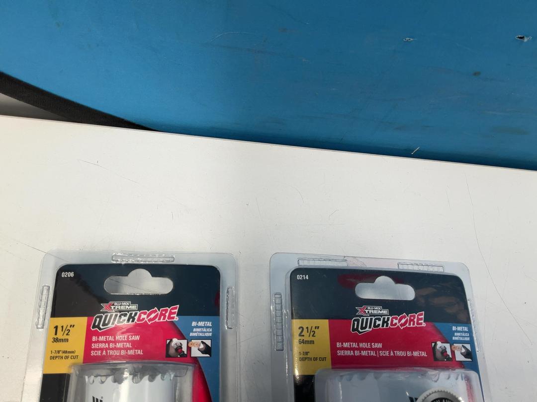 Photo '2' of 2x Blu-Mol Xtreme Quickcore Holesaws - 1x 38mm and 1x 64mm Photo '2' of 2x Blu-Mol Xtreme Quickcore Holesaws - 1x 38mm and 1x 64mm