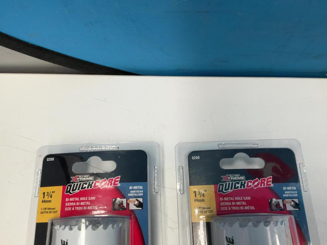 Photo '2' of 2x Blu-Mol Xtreme Quickcore Holesaws - 2x 44mm Photo '2' of 2x Blu-Mol Xtreme Quickcore Holesaws - 2x 44mm