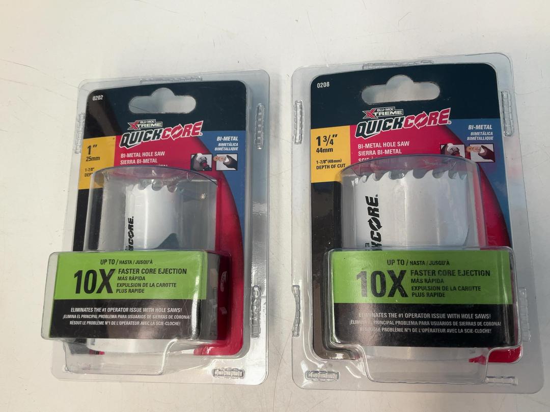 Photo '3' of 2x Blu-Mol Xtreme Quickcore Holesaws - 1x 25mm and 1x 44mm Photo '3' of 2x Blu-Mol Xtreme Quickcore Holesaws - 1x 25mm and 1x 44mm