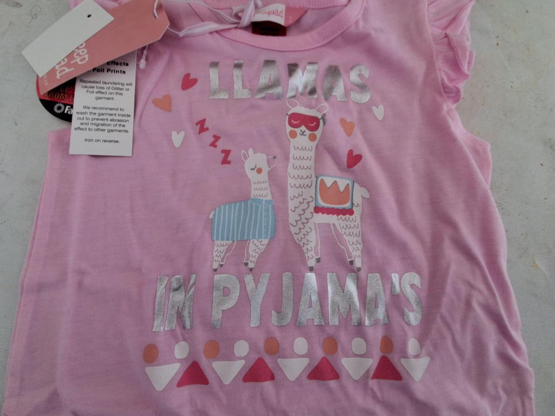 Photo '3' of Pink SS Nighty "Llamas in Pyjamas" Size 4