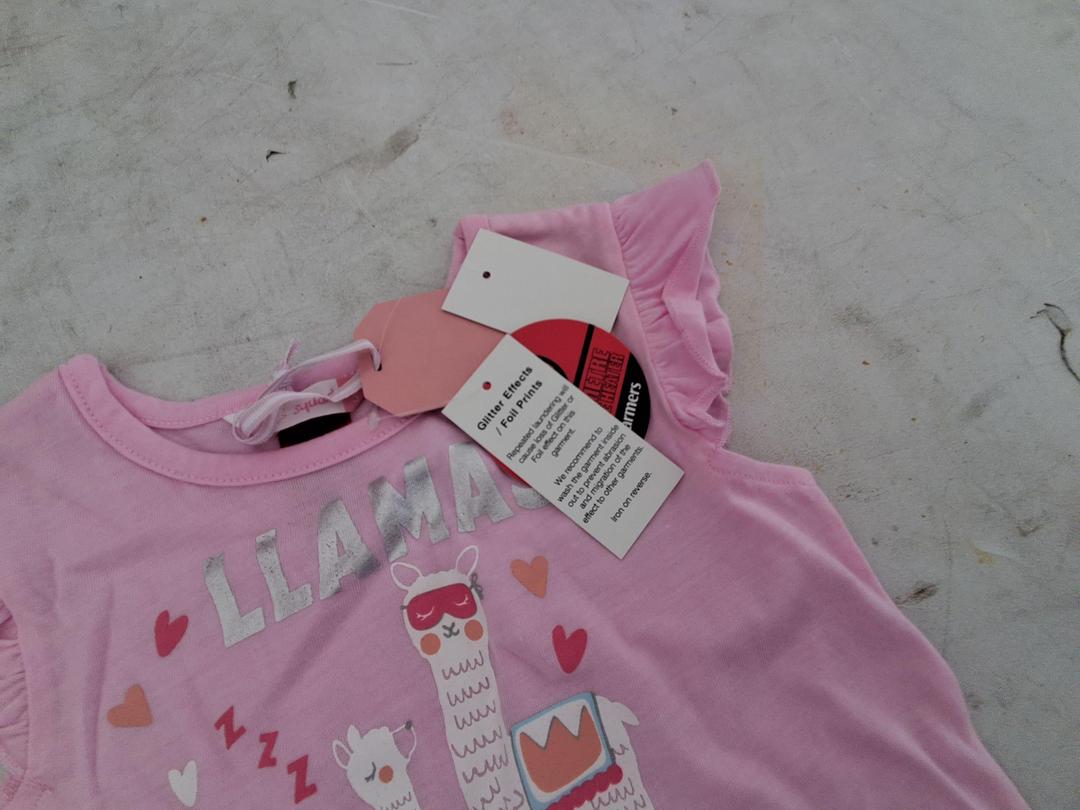 Photo '4' of Pink SS Nighty "Llamas in Pyjamas" Size 3