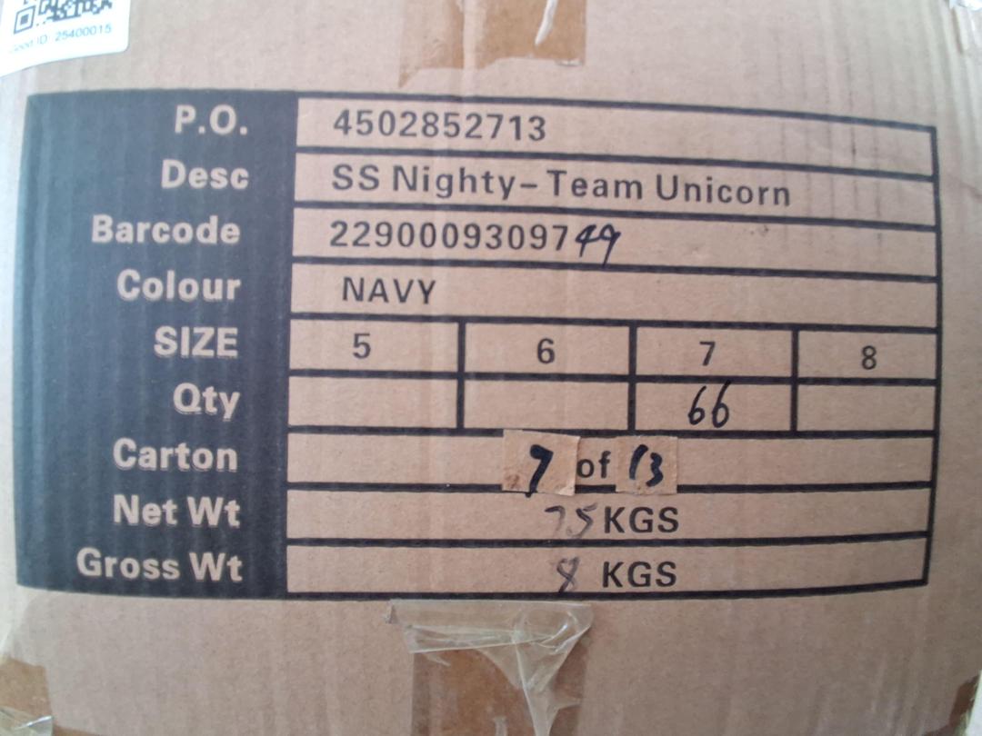 Photo '4' of Navy SS Nighty "Team Unicorn" Size 7