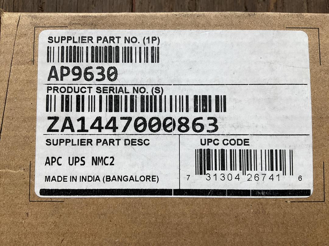 Photo '2' of Schneider Electric AP9630 UPS Network Management Card