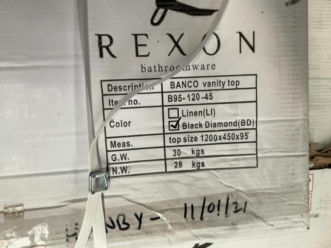 Photo '4' of Rexon - Quartz Banco Vanity Top 1200mm - Black Diamond *NEW* Photo '4' of Rexon - Quartz Banco Vanity Top 1200mm - Black Diamond *NEW*