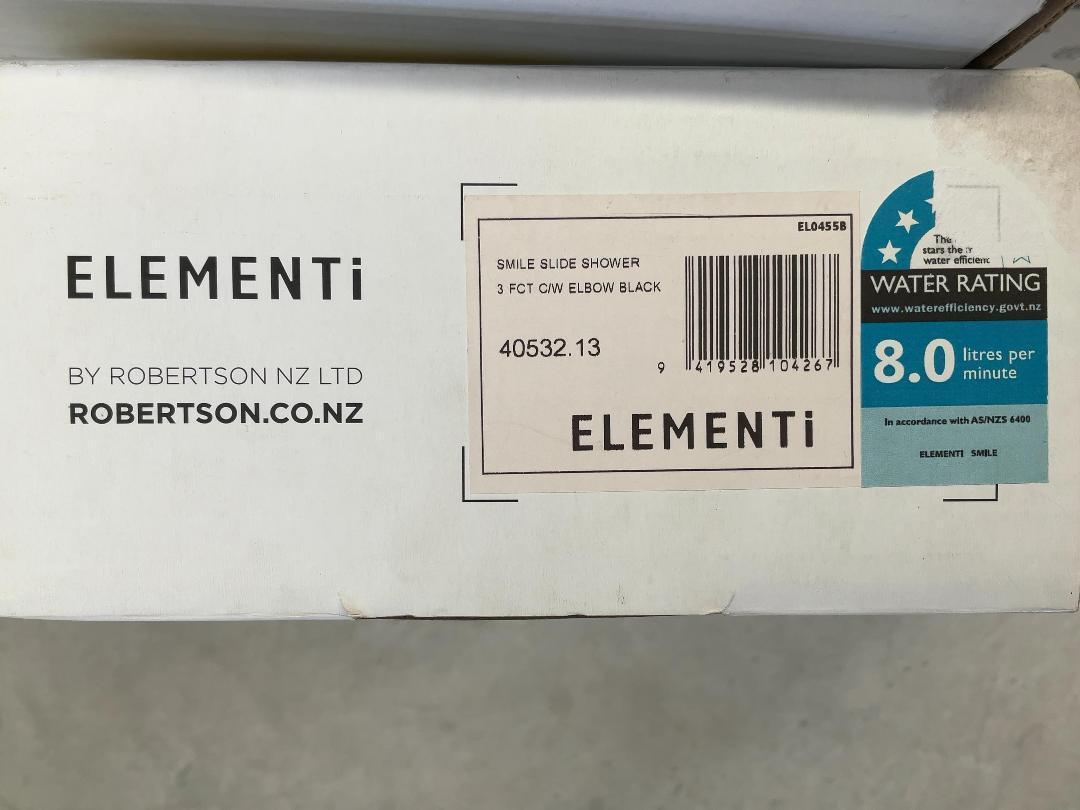Photo '3' of Elementi - Smile Slide Shower 100 x 350 x 900mm - Black *NEW* RRP $259 Photo '3' of Elementi - Smile Slide Shower 100 x 350 x 900mm - Black *NEW* RRP $259