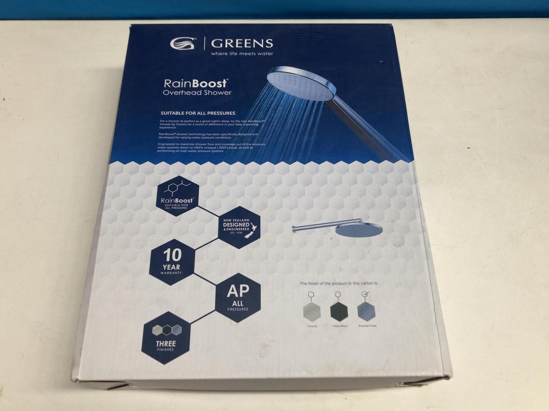 Photo '2' of Greens Tapware - Volt Overhead Wall Shower Brushed Nickel *NEW* RRP $297 Photo '2' of Greens Tapware - Volt Overhead Wall Shower Brushed Nickel *NEW* RRP $297