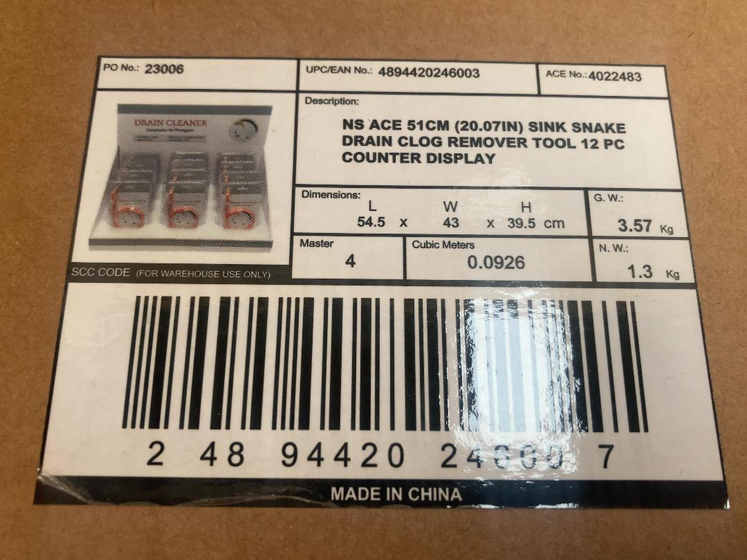 Photo '9' of Sink Snake Drain Clog RemoverTool (144pce) & Retailers Boxes *NEW* Photo '9' of Sink Snake Drain Clog RemoverTool (144pce) & Retailers Boxes *NEW*