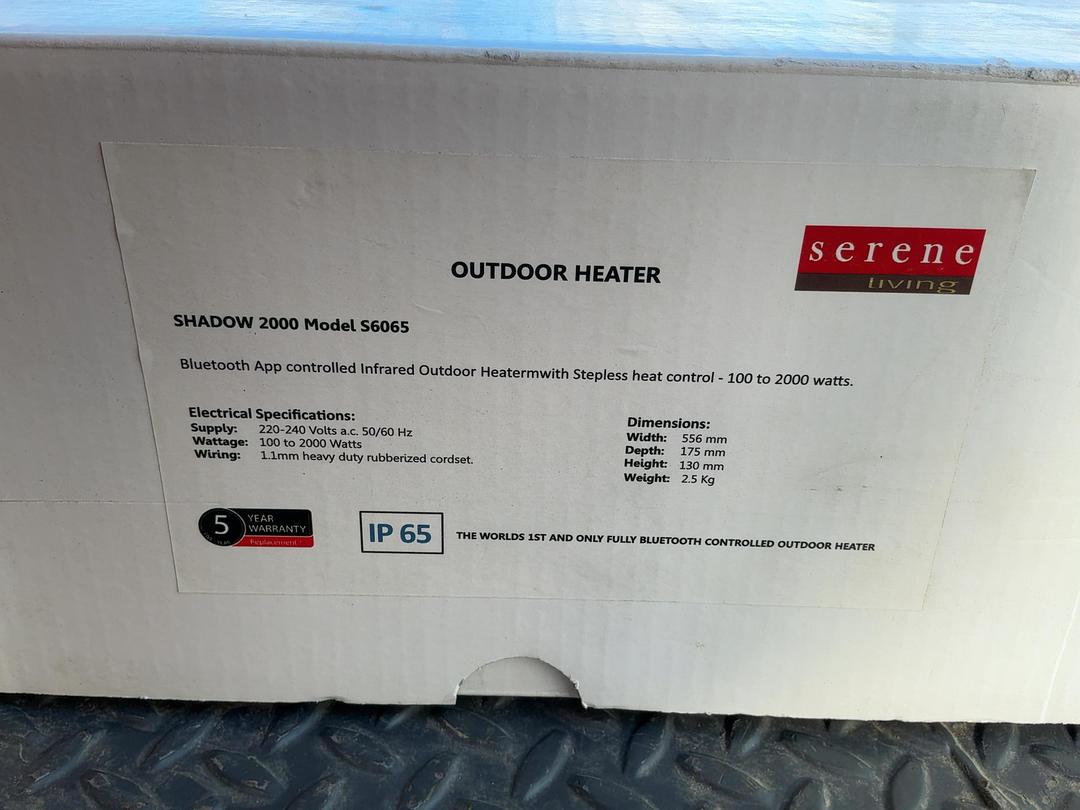 Photo '3' of Serene Living Shadow 2000 Model S6065 Outdoor Heater Photo '3' of Serene Living Shadow 2000 Model S6065 Outdoor Heater