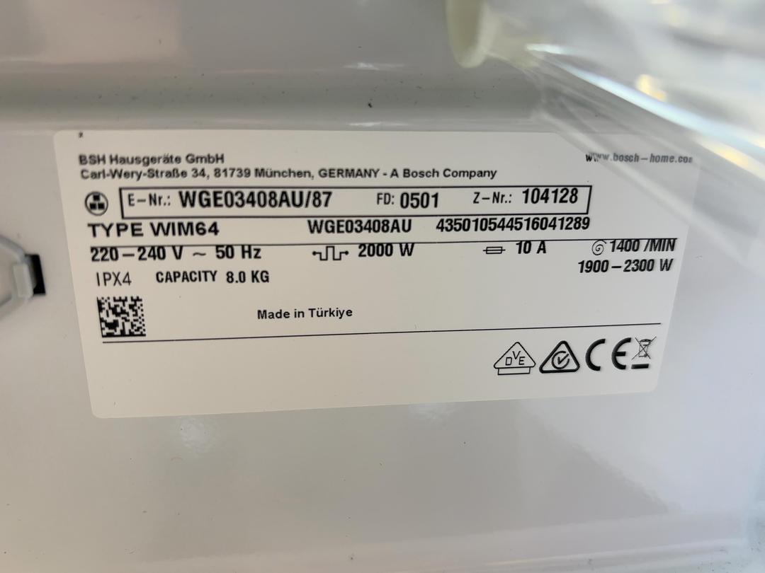 Photo '5' of BOSCH 8kg Washing Machine