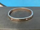 Thumbnail '2' of Gold/Rose Gold Coloured Bangle with White Coloured Stones