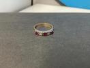 Thumbnail '1' of 9CT Gold Ring w/ Red and Diamond Stones - 375 PALL