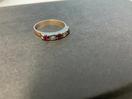 Thumbnail '10' of 9CT Gold Ring w/ Red and Diamond Stones - 375 PALL