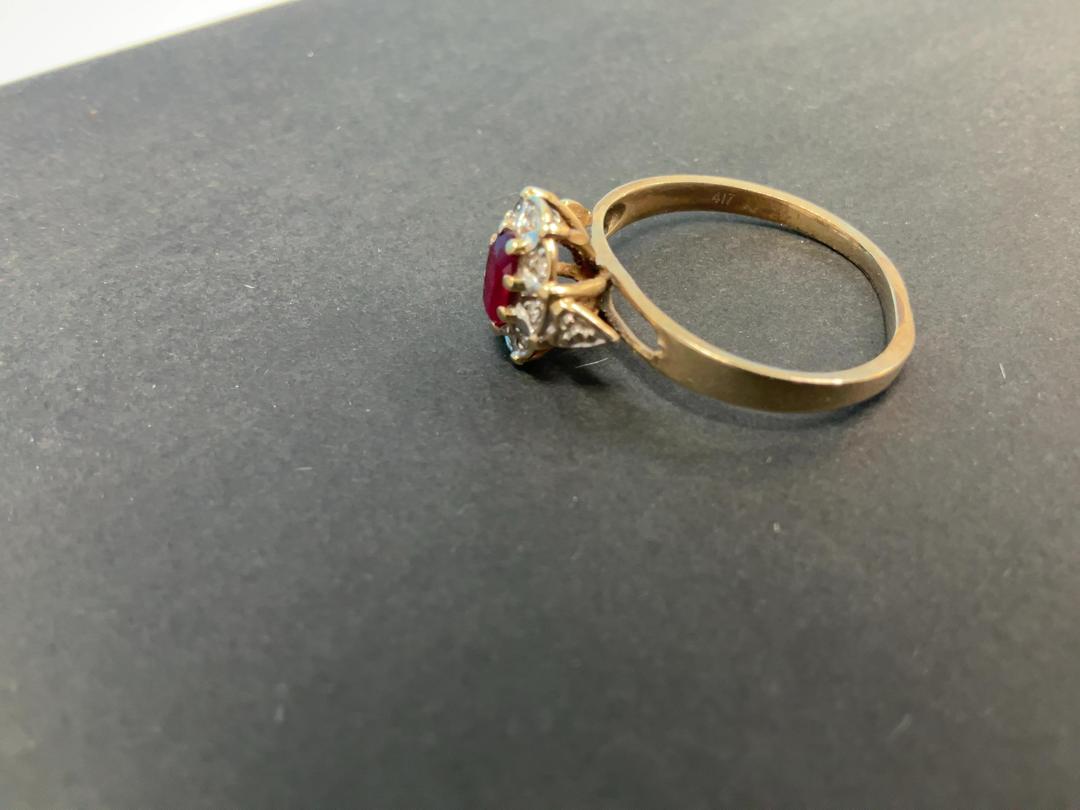 Photo '11' of 10CT Gold Ring w/ Red Stone - CR MHJ 417